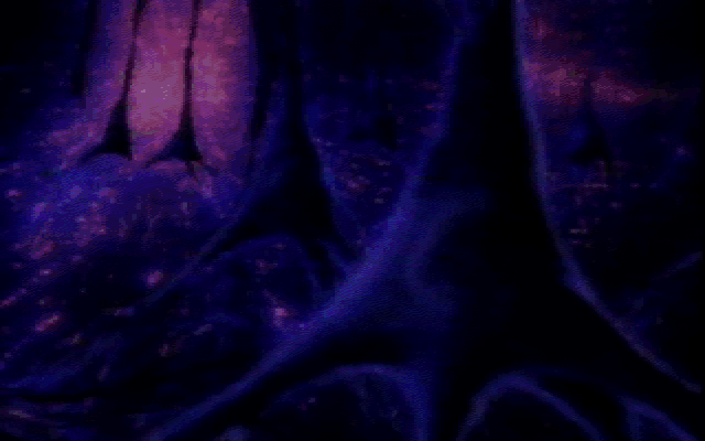Neurons firing in shades of ultraviolet.